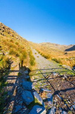 Galler 'in başı eski meyilli güneşli vadide. Kopyalama ile