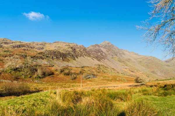 Wales welsh zonnige vallei met copyspace. — Stockfoto