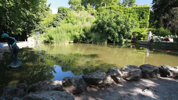 Budapest Pond Japanese Garden Margaret Island Wide Angle July 2019 — Stock Video