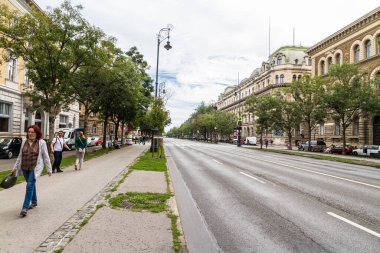 Budapest Hungary  Andrassy Avenue, World Heritage Site, landscape on September 17 2019 in Hungary clipart
