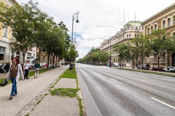 Budapeşte Macaristan Andrassy Caddesi Dünya Mirası Alanı Eylül 2019 Macaristan — Stok fotoğraf