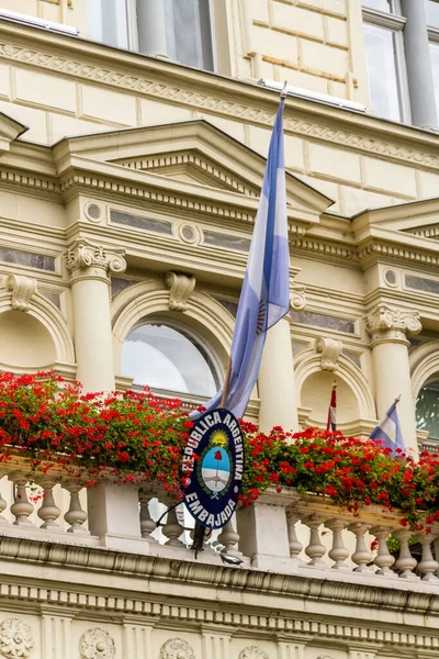 Budapest Hungary Argentinian Embassy Andrassy Avenue Portrait September 2019 Hungary — Stock Photo, Image