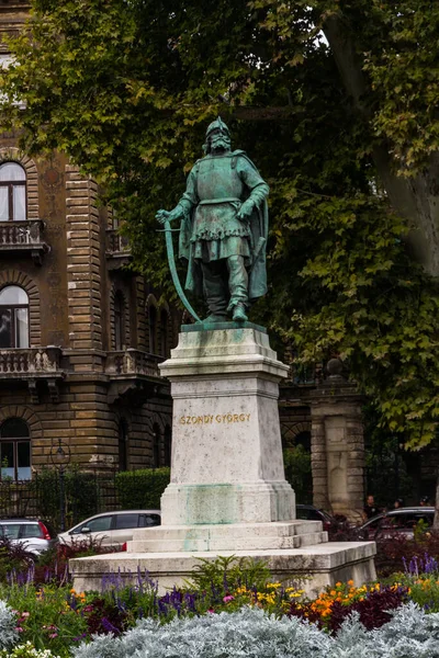 Estátua Bronze Soldado Gyorgy Szondy Budapeste Hungria — Fotografia de Stock