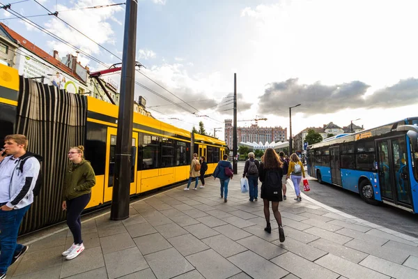 Budapeşte Macaristan Yayaları Trafiği Budapeşte Macaristan Eylül 2019 Macaristan — Stok fotoğraf