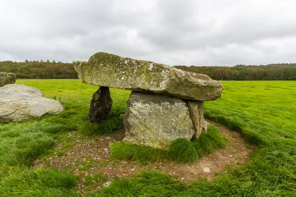 Steintumulus Presaddfed Grabkammer Anglesey Wales Großbritannien Landschaft — Stockfoto