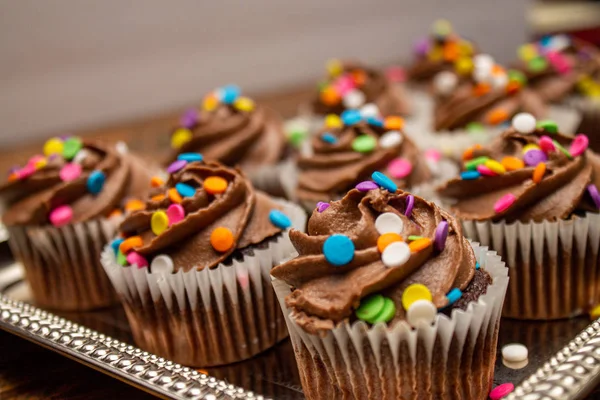 Chocolate sprinkle mini cupcakes