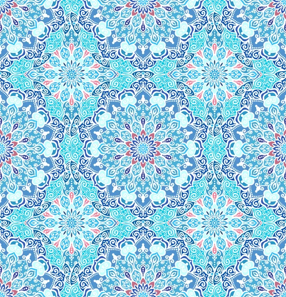 Luxe blauwe patroon Boho bloem — Stockvector