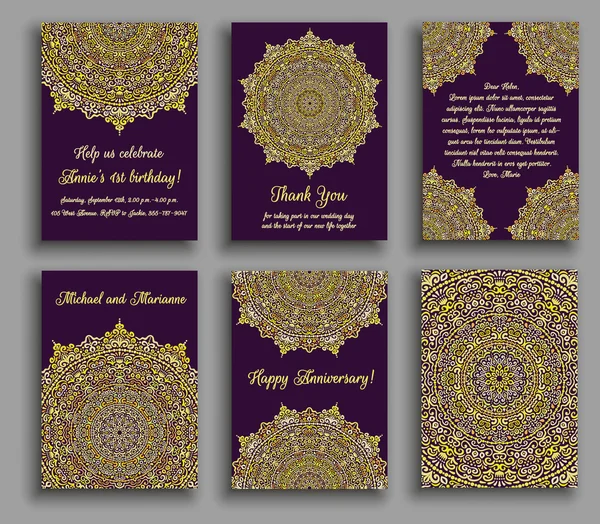 Tarjetas de felicitación Golden Luxury — Archivo Imágenes Vectoriales