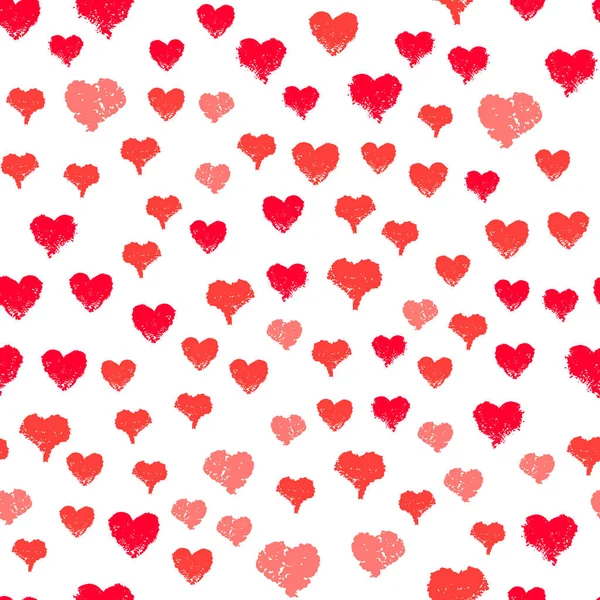 Painted hearts seamless pattern vector — Stock Vector