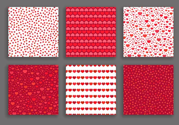 Ensemble de motifs de coeur Saint-Valentin — Image vectorielle