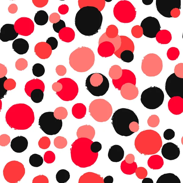 Padrão de pontos incomuns pintado vermelho branco preto — Vetor de Stock