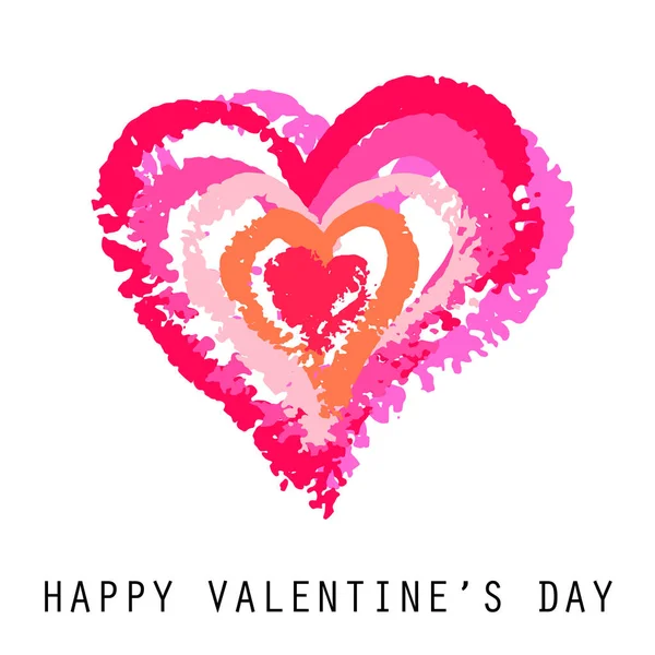 Cartão Valentine pintado de rosa —  Vetores de Stock