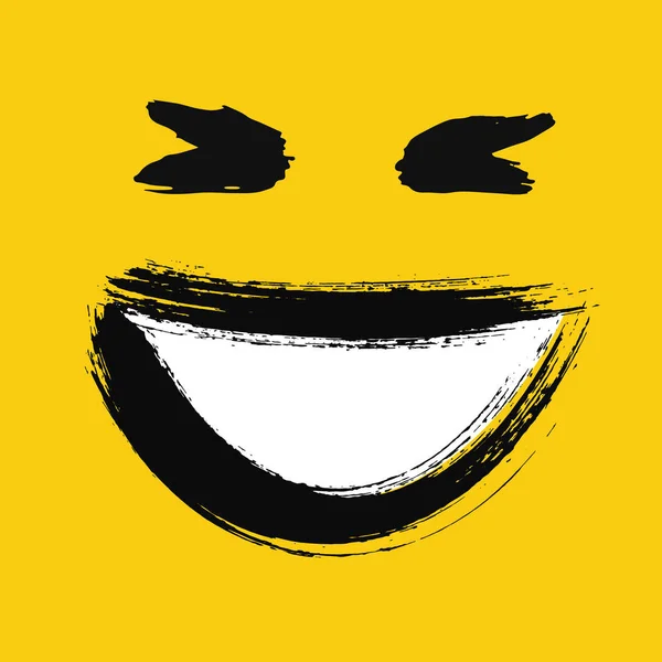 Emoticono sonriente pintado — Vector de stock