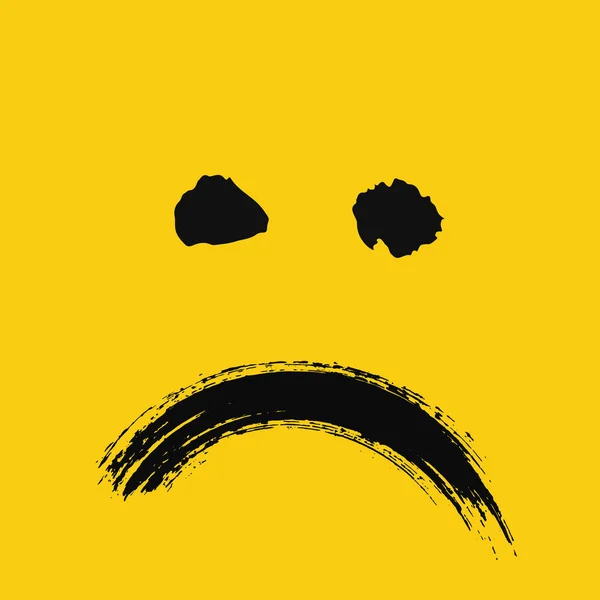 Emoticon triste pintado — Vetor de Stock