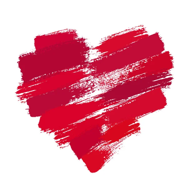 Painted Heart from Brush Strokes — Stock Vector