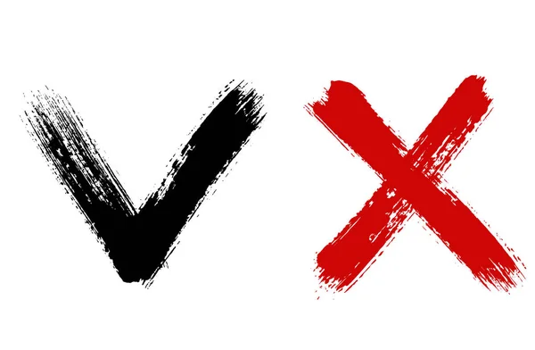 X işareti Evet sembolü boyalı — Stok Vektör