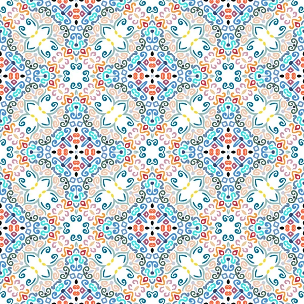 蓝色花卉图案编织设计 — 图库矢量图片