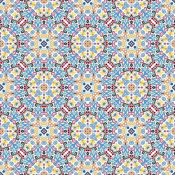 Modèle floral Bleu Jaune Éléments de tissage — Image vectorielle