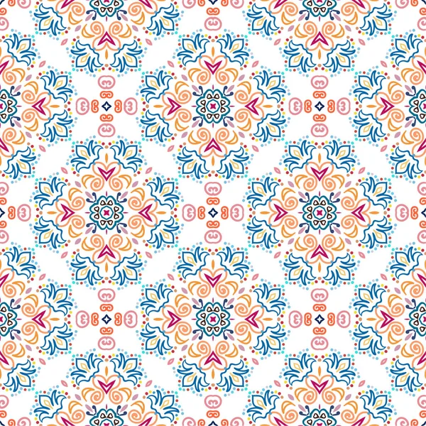 Patrón floral Elementos de tejido colorido — Vector de stock