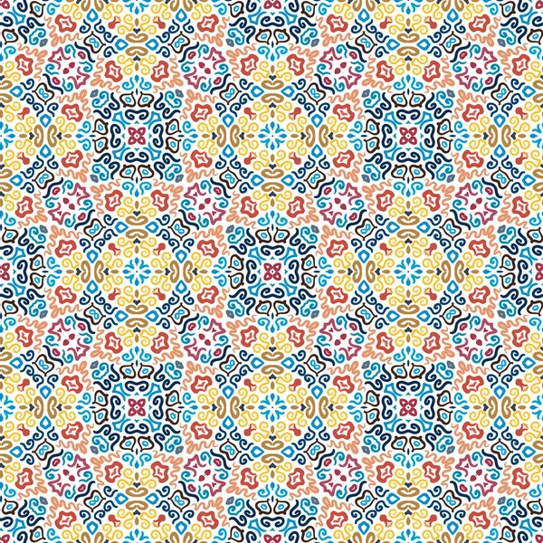 花卉图案黄色蓝色编织元素 — 图库矢量图片