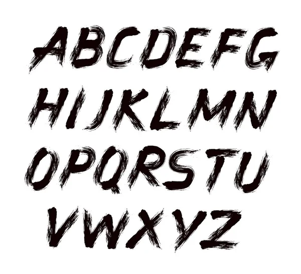 ABC Grunge geschilderd Letters vet cursief — Stockvector