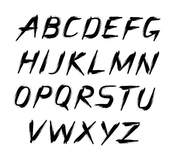 ABC Grunge malované dopisy kurzíva — Stockový vektor