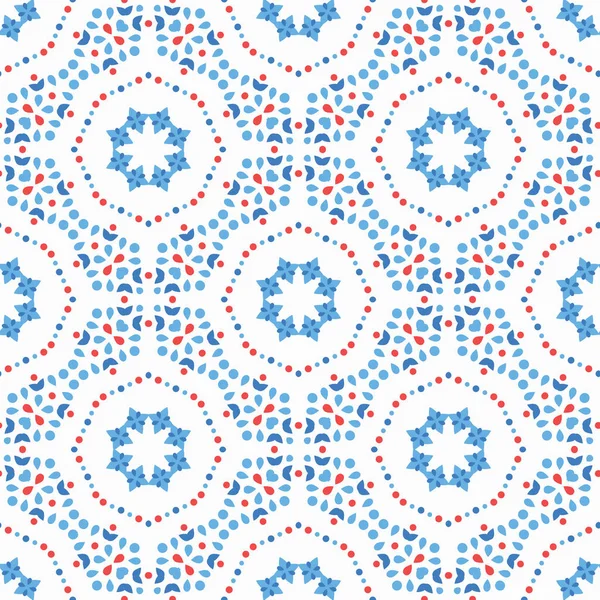 Patrón de flores Azul Boho Fondo — Vector de stock