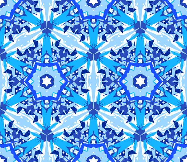Blauwe bloem fractale patroon — Stockvector