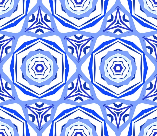 Modèle kaléidoscopique Fond de fleur bleu — Image vectorielle