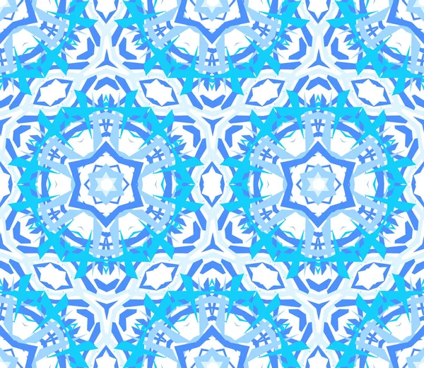 Adorno caleidoscópico brillante flor azul — Archivo Imágenes Vectoriales