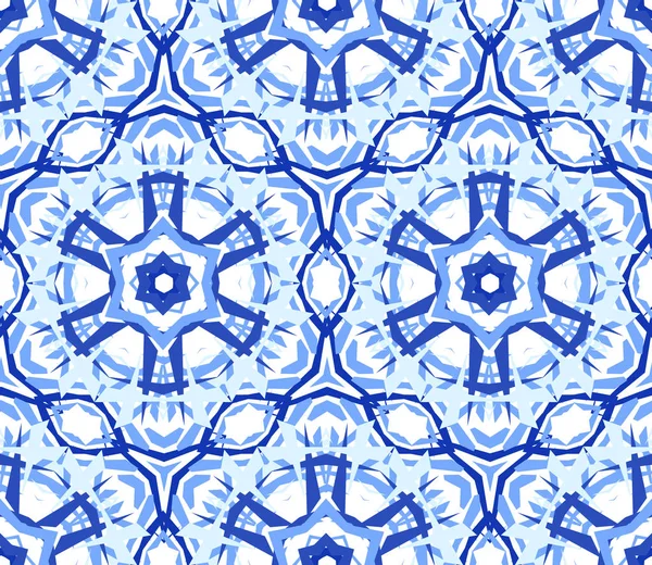 Ornamento de flor azul claro caleidoscópico — Vetor de Stock