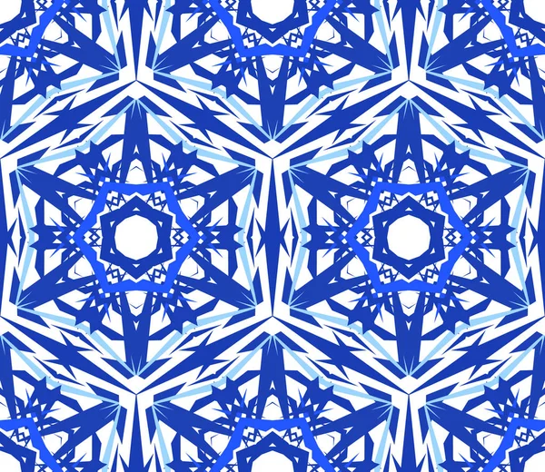 Caleidoscopische patroon blauwe ster bloem — Stockvector