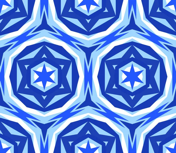Caleidoscopische naadloze patroon Blue Star — Stockvector