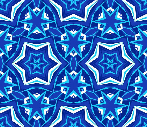Kaléidoscope Étoile Bleu Lumineux Fond — Image vectorielle