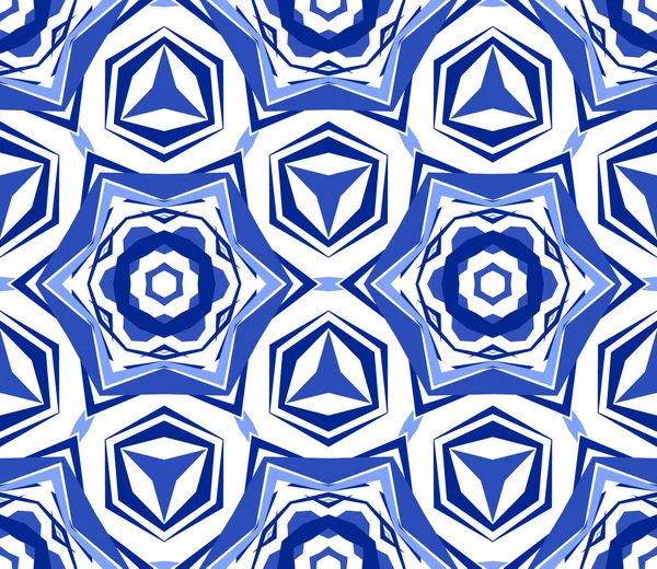 Kaleidoscope White Blue Star Flower — Stock Vector