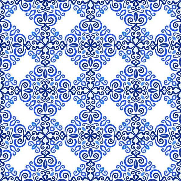 Fond bleu motif de tissage de luxe — Image vectorielle