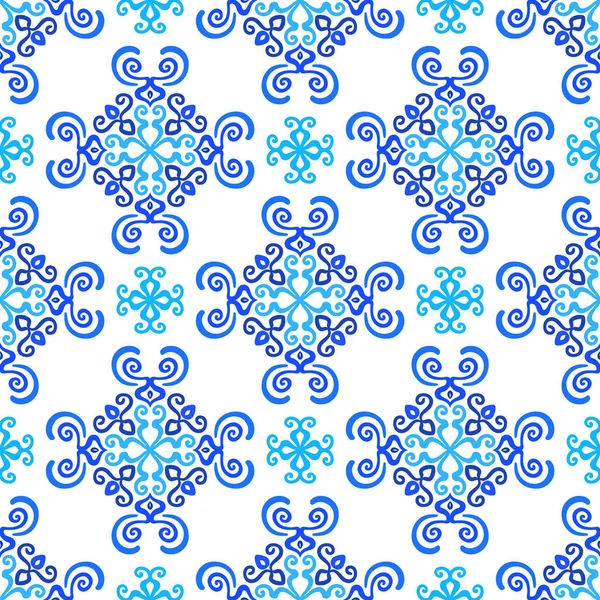 화이트 블루 배경 직물 패턴 — 스톡 벡터