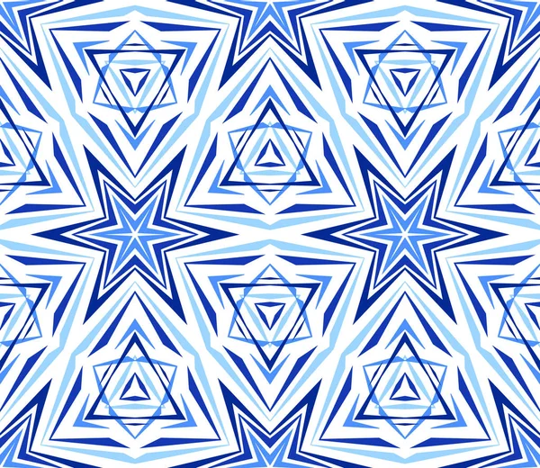 Zarif Kaleidoscope yıldız deseni mavi — Stok Vektör