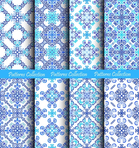 Weave Patterns Blue Backgrounds — Stock Vector