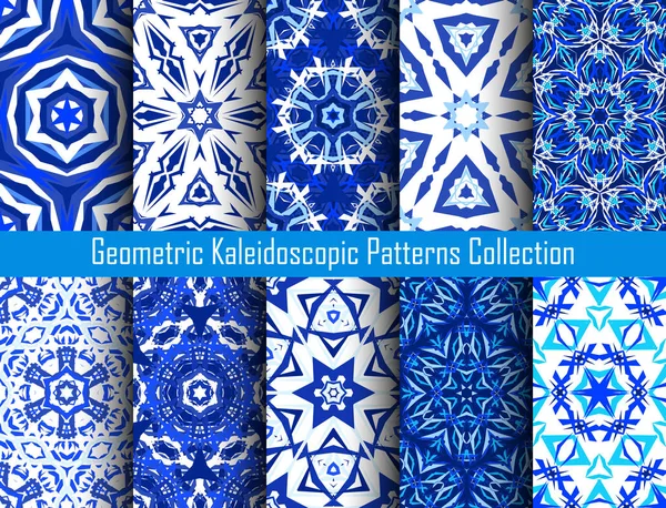 Kaléidoscope déco milieux bleus — Image vectorielle