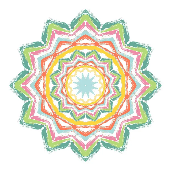 Mandala bunte Pinselstriche bemalt — Stockfoto