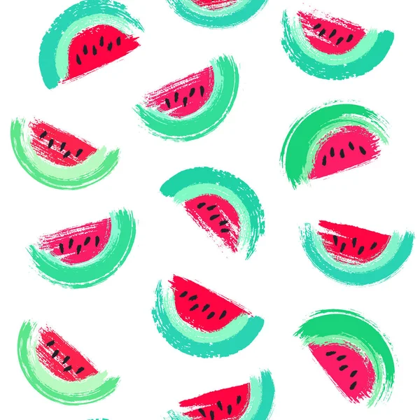 Painted Watermelon Pattern — Stock Vector