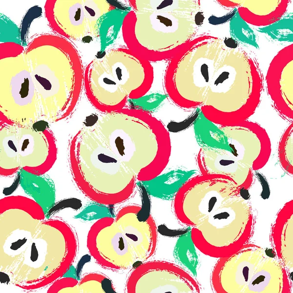 Dipinto Apple Pattern sfondo — Vettoriale Stock