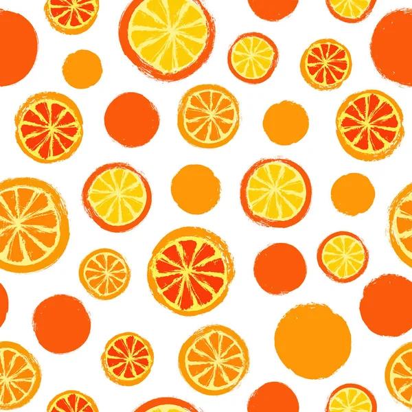 Apelsiner bakgrunden målade mönster — Stock vektor