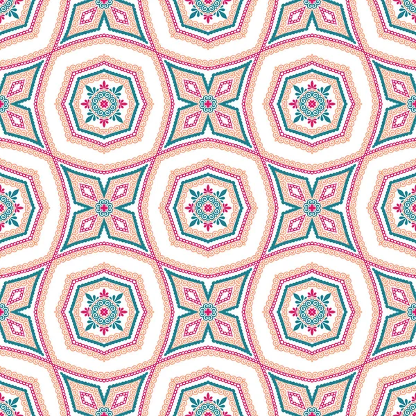 Fondo de azulejo intrincado patrón floral — Vector de stock