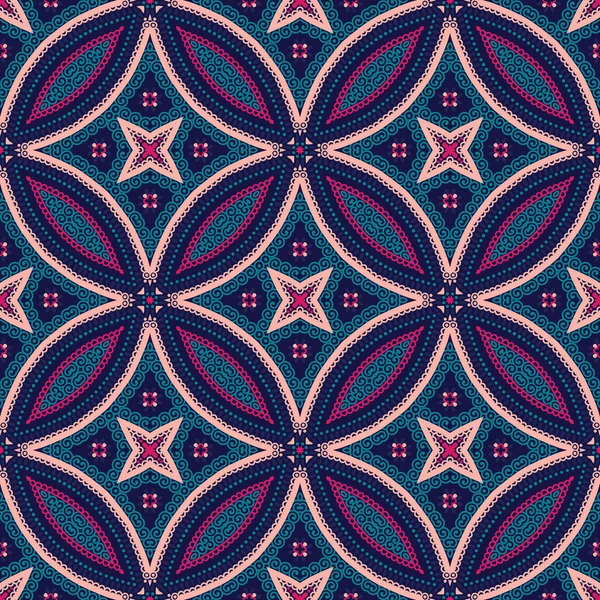 Intricato Mandala Pattern Tile sfondo — Vettoriale Stock