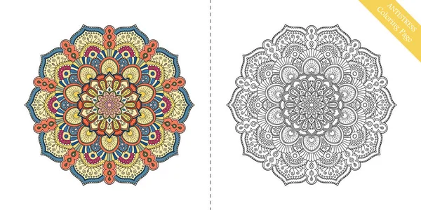 Página para colorear antiestrés Mandala Forth — Archivo Imágenes Vectoriales