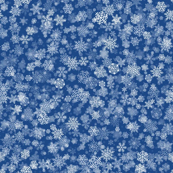 雪片のパターンのシームレスなクリスマスの背景 — ストックベクタ