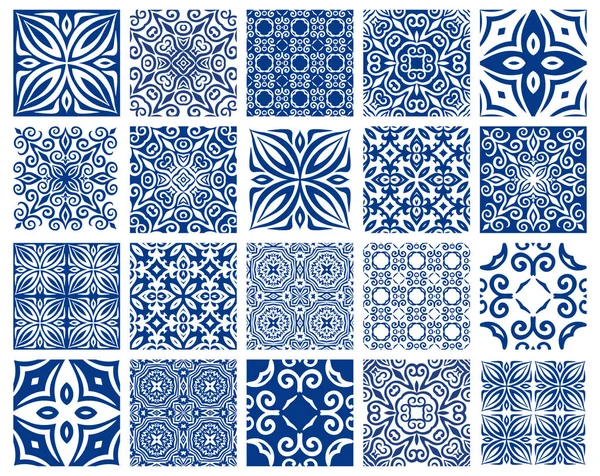 Azulejos patrones conjunto — Archivo Imágenes Vectoriales