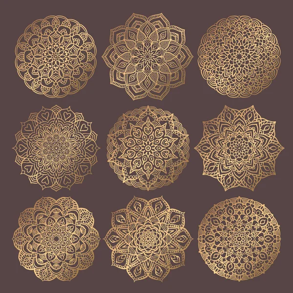 Colección de elementos de diseño de Vector de Mandala — Archivo Imágenes Vectoriales